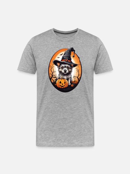 Halloween Dog - Men's Premium Organic T-Shirt - heather grey