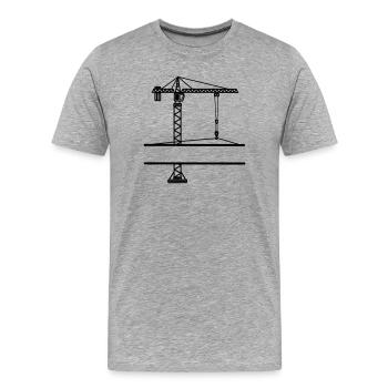 Construction crane with banner - Men's Premium Organic T-Shirt - heather grey - Front - Damien (186cm)