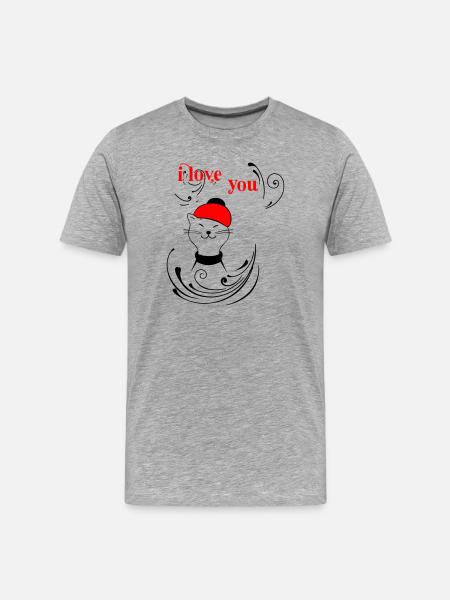 i love you - Men's Premium Organic T-Shirt - heather grey