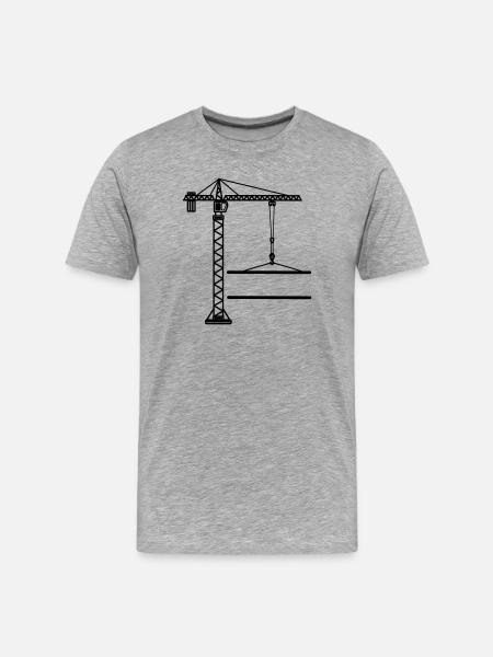 Construction crane banner logo - Men's Premium Organic T-Shirt - heather grey