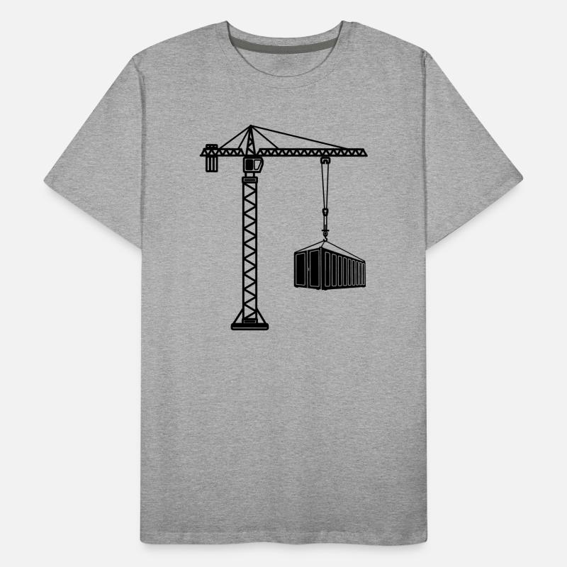Grue de construction avec conteneur maritime T-shirt bio Premium Homme