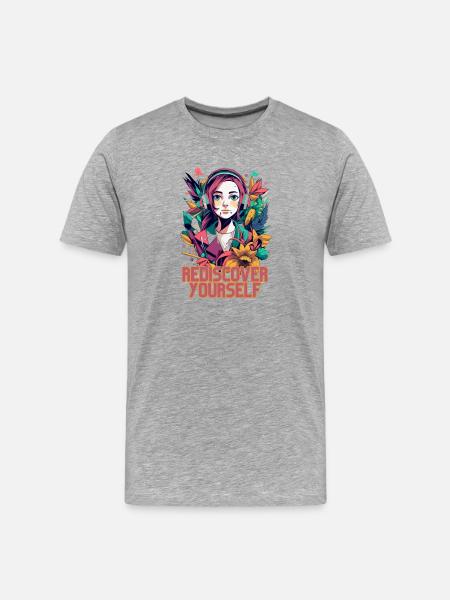 Redécouvrez-vous - Graphique esthétique tendance - T-shirt bio Premium Homme - gris chiné