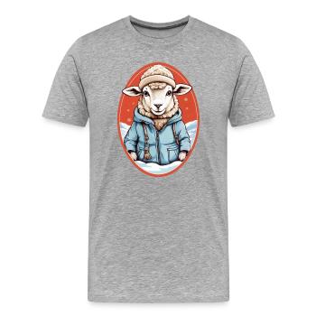 Sweet Sheep - Men's Premium Organic T-Shirt - heather grey - Front - Damien (186cm)