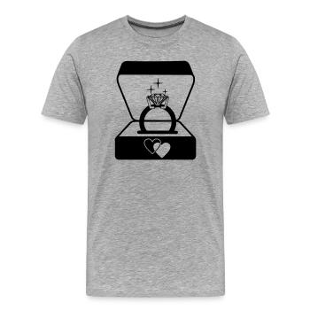 Jeweler wedding ring in box - Men's Premium Organic T-Shirt - heather grey - Front - Damien (186cm)
