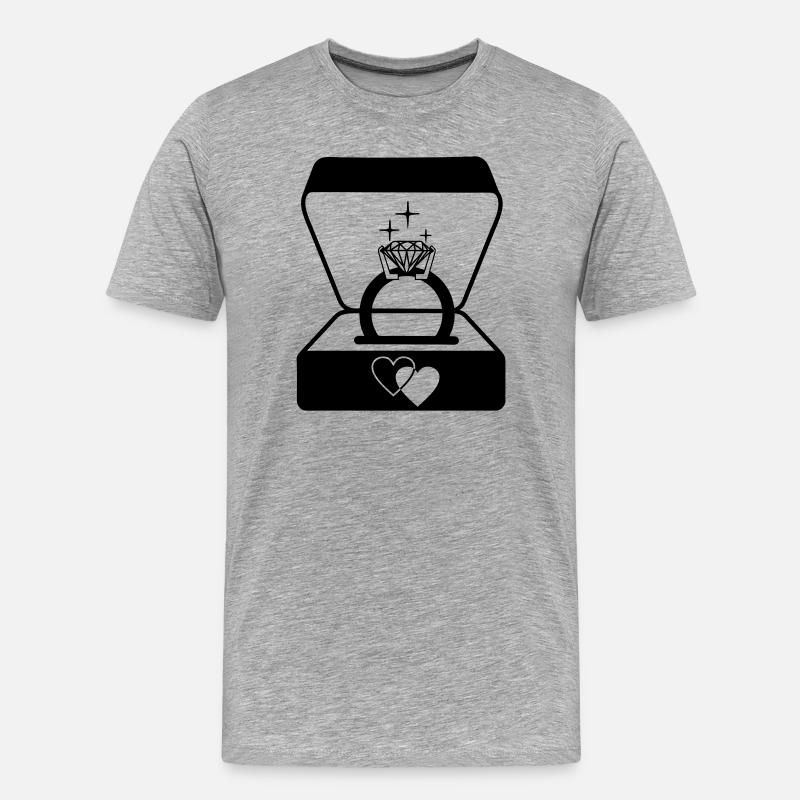 Juwelier Ehering in Box - Männer Premium Bio T-Shirt - Grau meliert