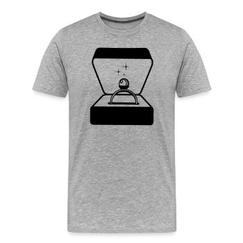 Ring mit Perle in Box - Männer Premium Bio T-Shirt - Grau meliert - Vorne - Damien (186cm)