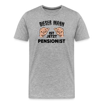 Ruhestand Statement Auszeit Senior Rente Abschied - Männer Premium Bio T-Shirt - Grau meliert - Vorne - Damien (186cm)