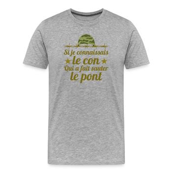 septième compagnie, film culte, réplique culte - T-shirt bio Premium Homme - gris chiné - Devant - Damien (186cm)