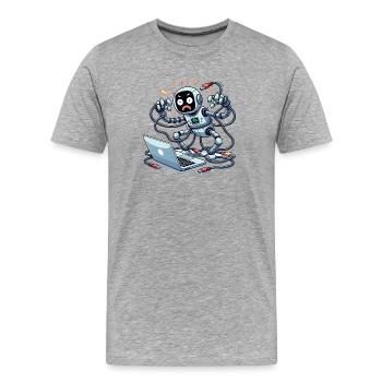 Robo-hackers - T-shirt bio Premium Homme - gris chiné - Devant - Damien (186cm)