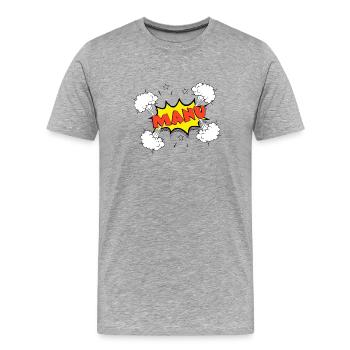 Manu - Men's Premium Organic T-Shirt - heather grey - Front - Damien (186cm)