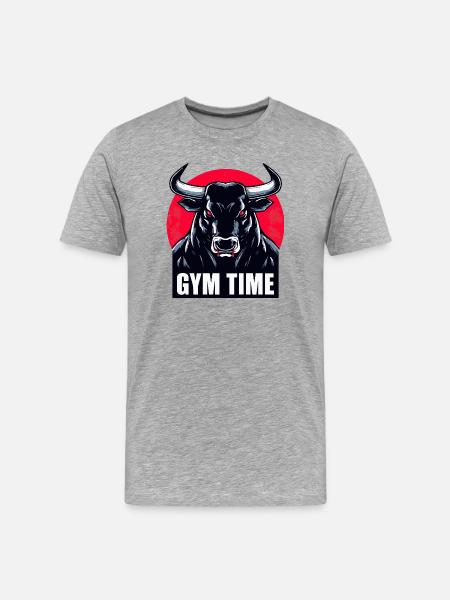 Gym Time - Taurus Strength - Men's Premium Organic T-Shirt - heather grey