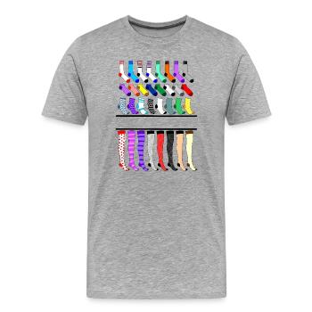 Socks, stockings, tights logo - Men's Premium Organic T-Shirt - heather grey - Front - Damien (186cm)