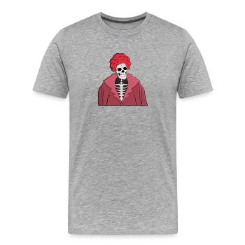 Stilvoller Totenkopf - Männer Premium Bio T-Shirt - Grau meliert - Vorne - Damien (186cm)