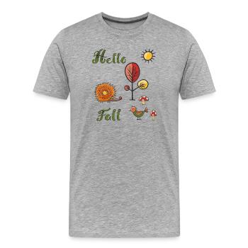 Hello Fall - Men's Premium Organic T-Shirt - heather grey - Front - Damien (186cm)