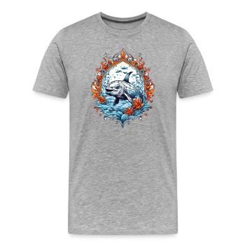 Sea Creatures, Fish - Men's Premium Organic T-Shirt - heather grey - Front - Damien (186cm)