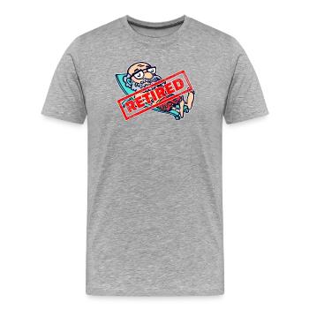 Retraite des aînés Dire retraite - T-shirt bio Premium Homme - gris chiné - Devant - Damien (186cm)