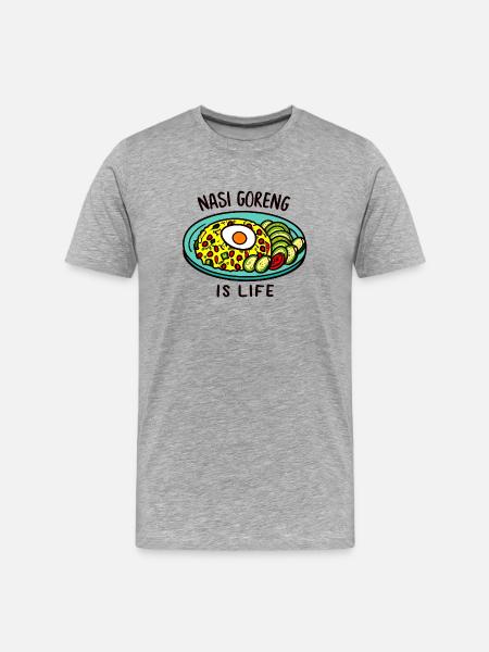 Nasi goreng is life! - Men's Premium Organic T-Shirt - heather grey