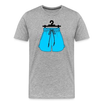 Blue sports shorts or sweatpants on clothing h - Men's Premium Organic T-Shirt - heather grey - Front - Damien (186cm)
