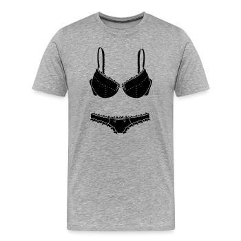 Bra and briefs lingerie logo for store - Men's Premium Organic T-Shirt - heather grey - Front - Damien (186cm)