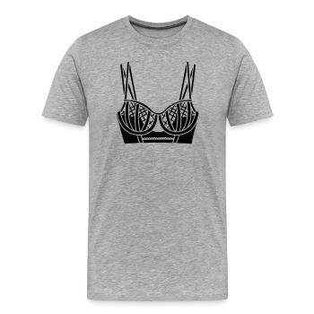 Bra lingerie logo for store or seller - Men's Premium Organic T-Shirt - heather grey - Front - Damien (186cm)