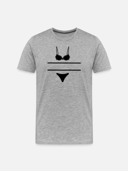 Dessous-Logo für Laden- oder Marktstandverkäufer - Männer Premium Bio T-Shirt - Grau meliert