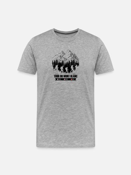 Tour du Mont Blanc - Men's Premium Organic T-Shirt - heather grey