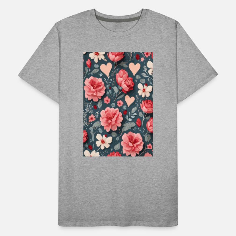 Roses with hearts Men's Premium Organic T-Shirt