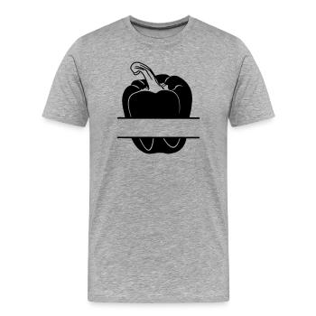 Paprika transparentes Schattenbild - Männer Premium Bio T-Shirt - Grau meliert - Vorne - Damien (186cm)