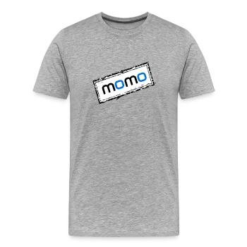 Momo - Männer Premium Bio T-Shirt - Grau meliert - Vorne - Damien (186cm)