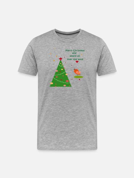 Joyeux Noël Paix - T-shirt bio Premium Homme - gris chiné