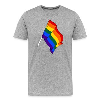 Flagge Regenbogen - Männer Premium Bio T-Shirt - Grau meliert - Vorne - Damien (186cm)