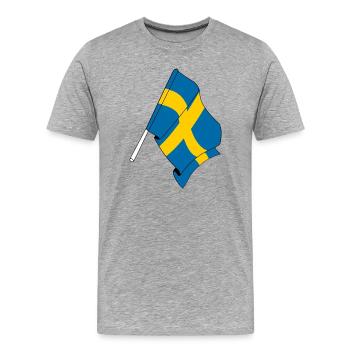 Pavillon: Suède - T-shirt bio Premium Homme - gris chiné - Devant - Damien (186cm)