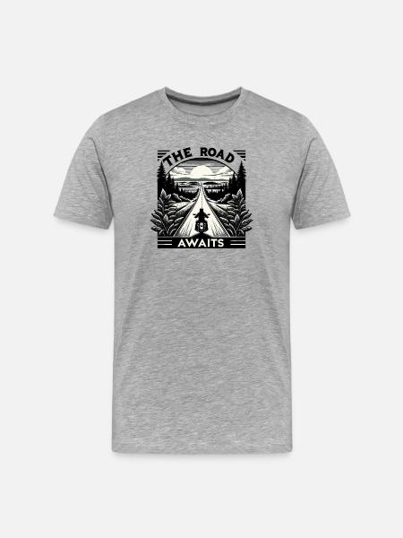 La route vous attend - T-shirt bio Premium Homme - gris chiné