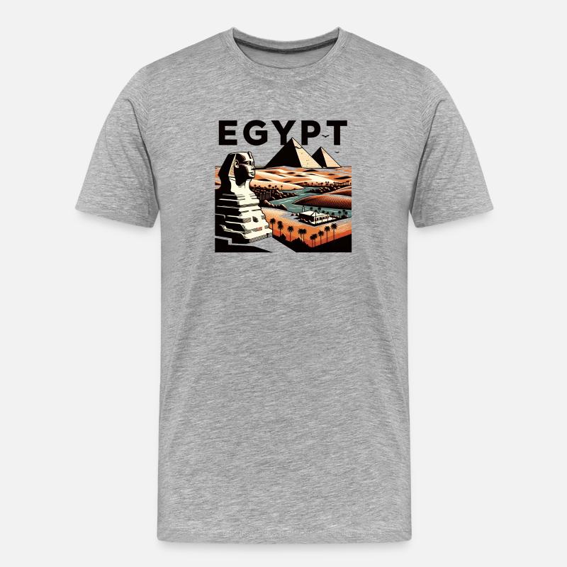 Ägypten - Männer Premium Bio T-Shirt - Grau meliert