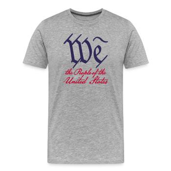 Wir, das Volk 2 - Männer Premium Bio T-Shirt - Grau meliert - Vorne - Damien (186cm)