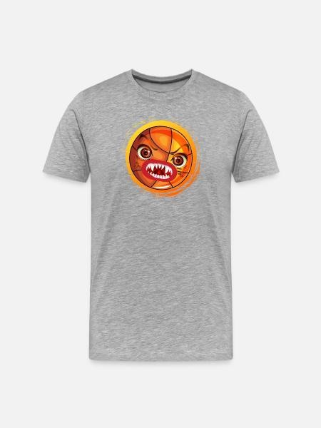 HALLOWEEN Basketball - Männer Premium Bio T-Shirt - Grau meliert