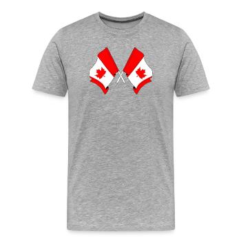 Flags of Canada crossed - Men's Premium Organic T-Shirt - heather grey - Front - Damien (186cm)