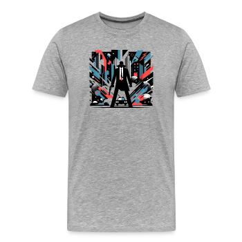 City Chaos - Men's Premium Organic T-Shirt - heather grey - Front - Damien (186cm)