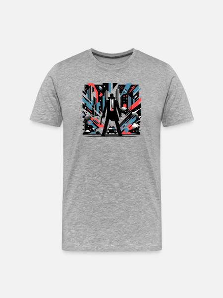 Stadt Chaos - Männer Premium Bio T-Shirt - Grau meliert