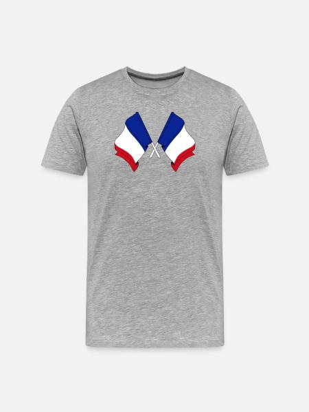 Two flags France - Men's Premium Organic T-Shirt - heather grey