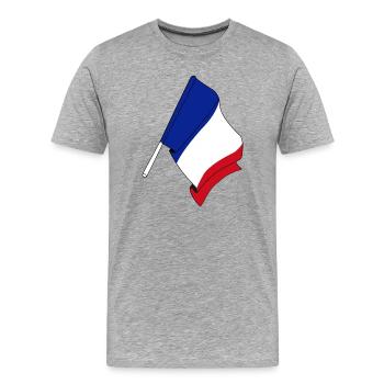 Pavillon : France - T-shirt bio Premium Homme - gris chiné - Devant - Damien (186cm)