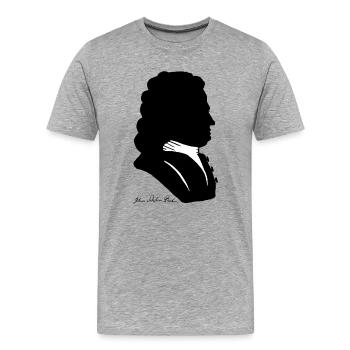 Johann Sebastian Bach Silhouette + Signature - Men's Premium Organic T-Shirt - heather grey - Front - Damien (186cm)