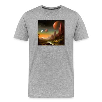 Planet Universum Himmel - Männer Premium Bio T-Shirt - Grau meliert - Vorne - Damien (186cm)