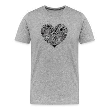 Alltag Liebe - Männer Premium Bio T-Shirt - Grau meliert - Vorne - Damien (186cm)