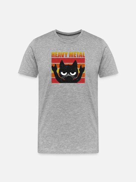 KATZE Heavy Metal Cat - Men's Premium Organic T-Shirt - heather grey