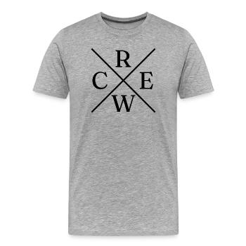 Crew Sign Cross - Männer Premium Bio T-Shirt - Grau meliert - Vorne - Damien (186cm)