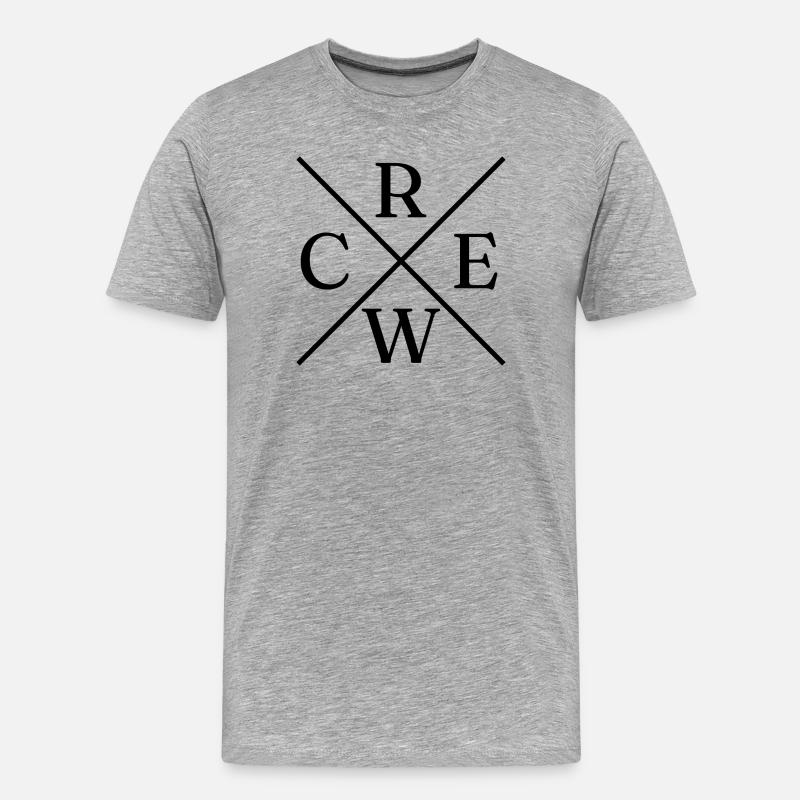 Crew Sign Cross - Männer Premium Bio T-Shirt - Grau meliert