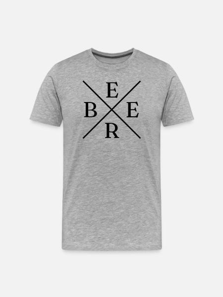 Beer Cross Logo - Männer Premium Bio T-Shirt - Grau meliert