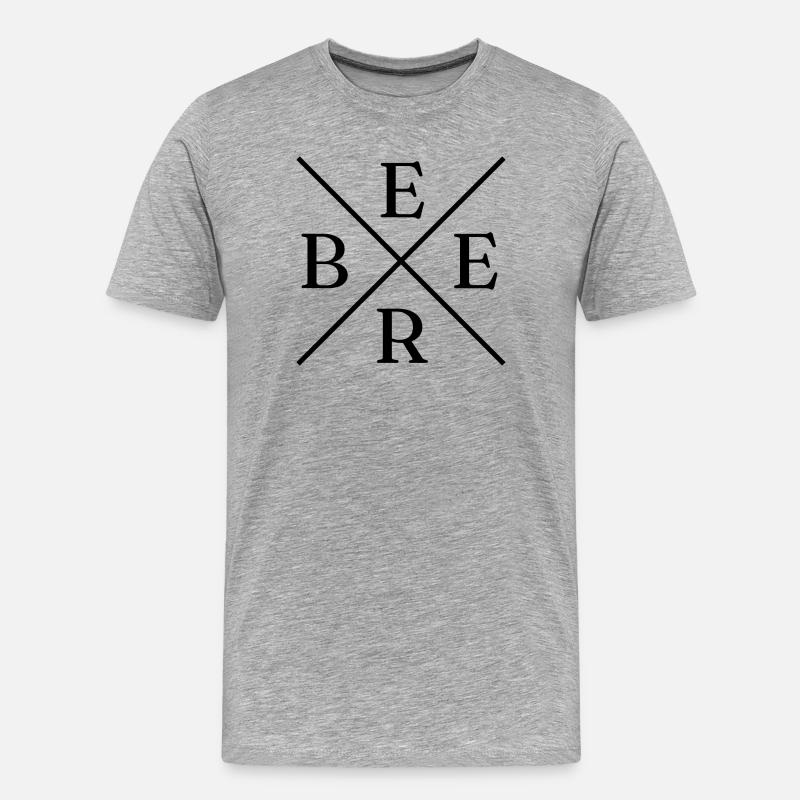 Beer Cross Logo - Männer Premium Bio T-Shirt - Grau meliert