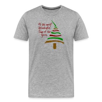 Christmas tree - Men's Premium Organic T-Shirt - heather grey - Front - Damien (186cm)